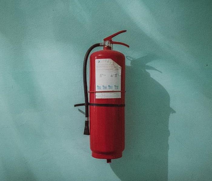 Fire extinguish with blue background
